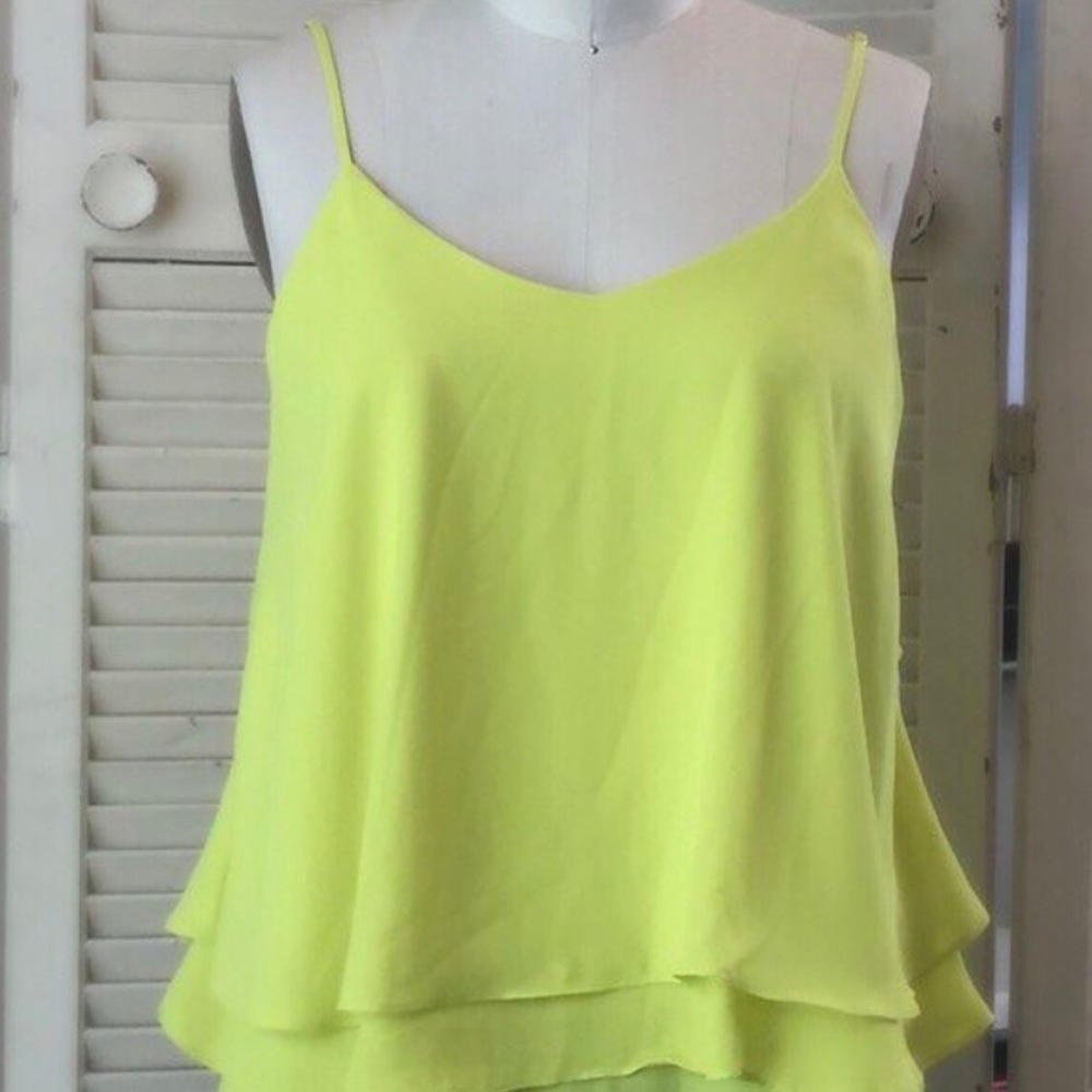 Yellow ruffle tank